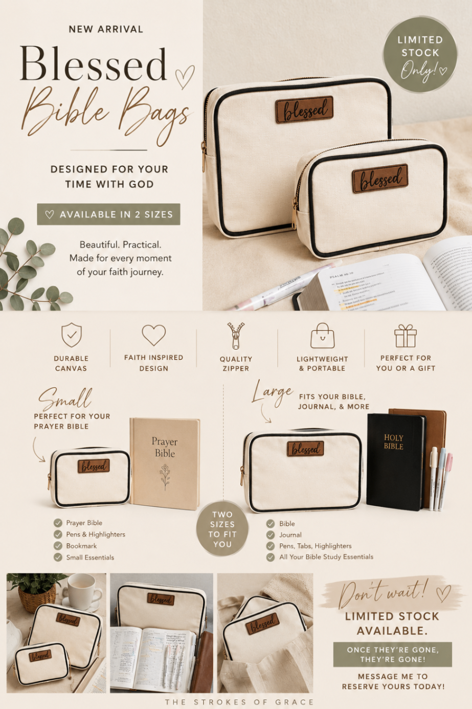 Blessed Bible Bags — new arrival, available in two sizes