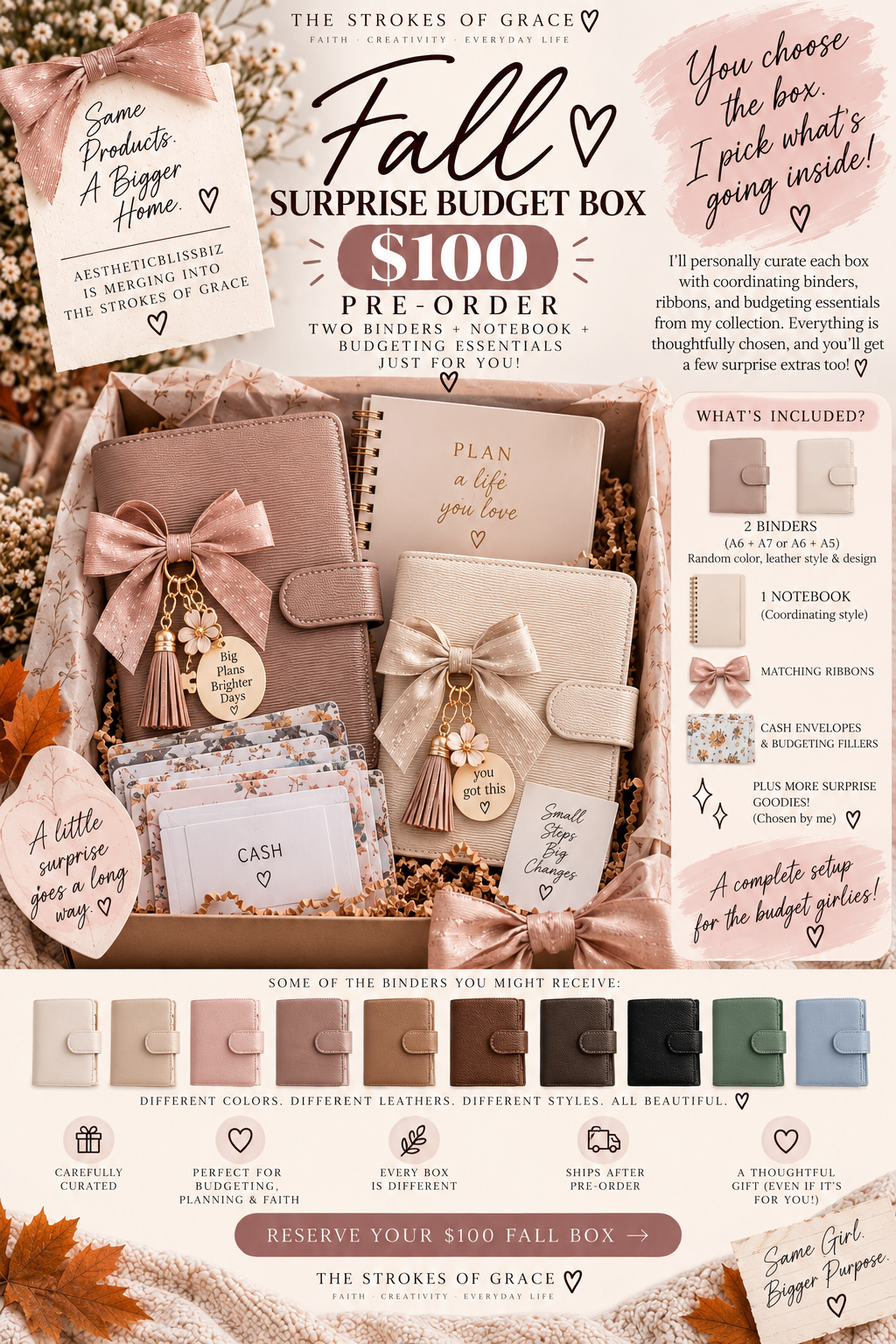 What's included in the $100 deluxe fall surprise budget box