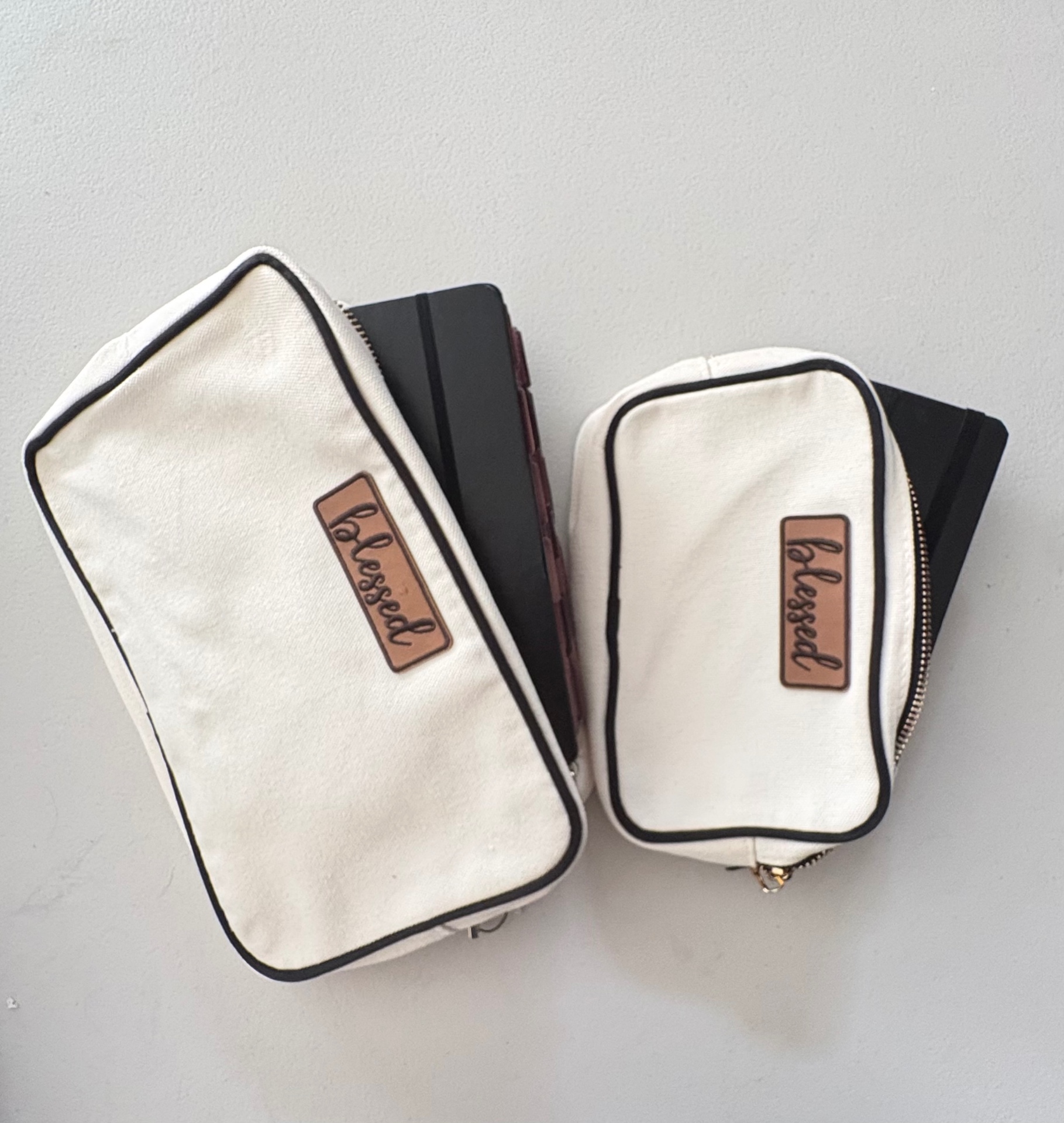 Two Blessed Bible Bags holding Bibles side by side