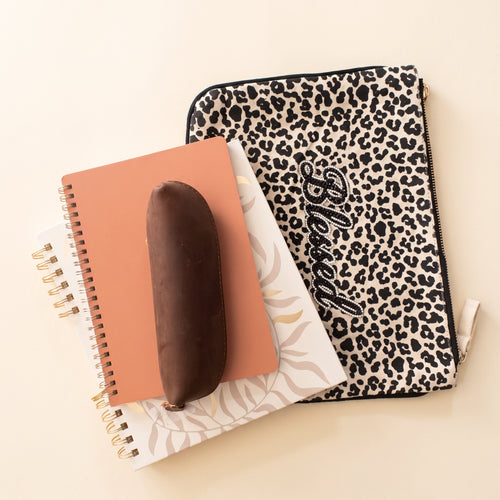 Blessed leopard pouch with journals
