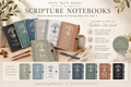 Scripture notebooks collection with matching pens