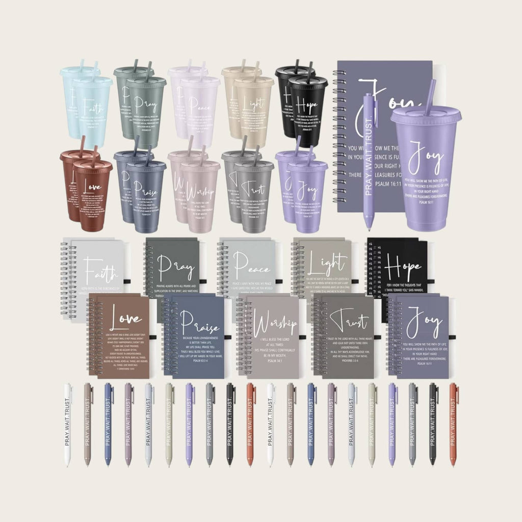 Full lineup of scripture tumbler sets in every color